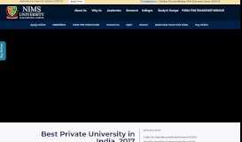
							         Top Universities in India | Top rank University in India | NIMS ...								  
							    