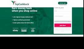 
							         TopCashback Official Site: UK's Highest Paying Cashback Site								  
							    
