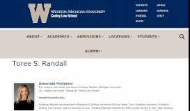 
							         Toree S. Randall | WMU Cooley Law School								  
							    
