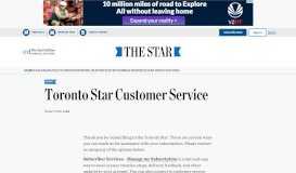 
							         Toronto Star Customer Service | The Star								  
							    