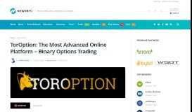 
							         TorOption: the most advanced binary options platform								  
							    