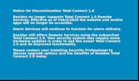 
							         Total Connect from Honeywell - Login - AlarmNet								  
							    