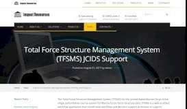 
							         Total Force Structure Management System (TFSMS) JCIDS Support ...								  
							    