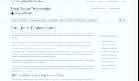 
							         Total Joint Replacement - Front Range Orthopaedics								  
							    