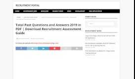
							         Total Past Questions and Answers 2019 in PDF ... - Recruitment Portal								  
							    