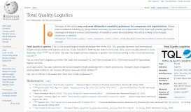 
							         Total Quality Logistics - Wikipedia								  
							    