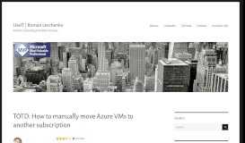
							         TOTD: How to manually move Azure VMs to another subscription ...								  
							    