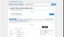 
							         touchlifeglobal.org at WI. Microsoft Internet Information ...								  
							    