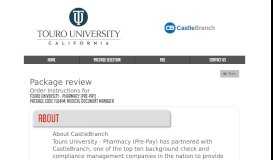 
							         Touro University - All Programs - CastleBranch								  
							    