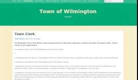 
							         Town Clerk - Town of Wilmington, VT								  
							    