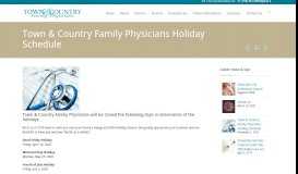 
							         Town & Country Family Physicians Holiday Schedule – Town And ...								  
							    