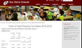 
							         Town of Islip Property Tax Rates 2018-2019 - Bay Shore Schools								  
							    