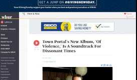 
							         Town Portal's New Album, 'Of Violence,' Is A Soundtrack For ... - WBUR								  
							    