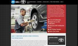 
							         Toyota Automotive Certification - ASE								  
							    