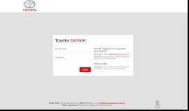 
							         Toyota Central - Login								  
							    