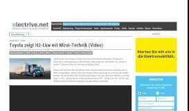 
							         Toyota zeigt H2-Lkw mit Mirai-Technik (Video) - electrive.net								  
							    