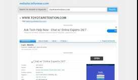 
							         toyotaretention.com at WI. Login - Medallia - Website Informer								  
							    