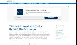 
							         TP-LINK TL-WA901ND v3.x - Default login IP, default ...								  
							    