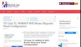 
							         TP-Link TL-WR841N WiFi Router Repeater Mode Configuration								  
							    