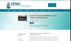 
							         TPMG Coastal Internal Medicine & Bariatrics in Chesapeake, VA								  
							    