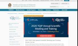 
							         TQIP Annual Scientific Meeting and Training								  
							    
