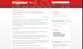 
							         Tracing the history of feeding bubs | EurekAlert! Science News								  
							    