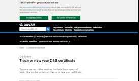 
							         Track or view your DBS certificate - GOV.UK								  
							    