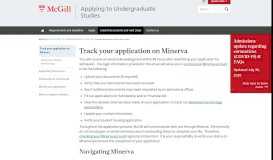 
							         Track your application on Minerva | Applying to ... - McGill University								  
							    