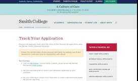 
							         Track Your Application | Smith College								  
							    