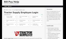 
							         Tractor Supply Employee Login - Bill Pay Help - Billpayhelp.org								  
							    