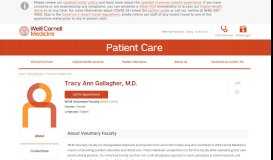 
							         Tracy Ann Gallagher, M.D. | Weill Cornell Medicine								  
							    