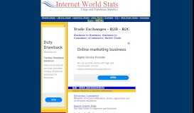 
							         Trade Exchanges B2B - Internet World Stats - Global Marketing B2C								  
							    