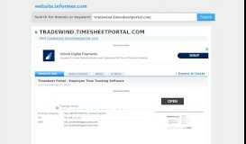 
							         tradewind.timesheetportal.com at WI. Timesheet Portal - Employee ...								  
							    