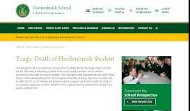 
							         Tragic death of Hardenhuish student - Hardenhuish School								  
							    