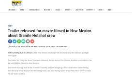 
							         Trailer released for movie filmed in New Mexico about Granite Hotshot ...								  
							    