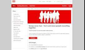 
							         Train tickets for group travel: Group saver fare from EUR 19.90								  
							    