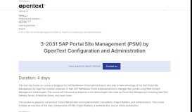 
							         Training 3-2031 SAP Portal Site Management (PSM) by OpenText ...								  
							    