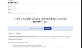 
							         Training 4-3459 Vignette Dynamic Portal Module Foundation (formerly ...								  
							    