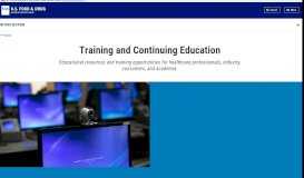 
							         Training and Continuing Education | FDA								  
							    