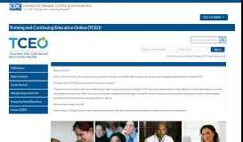 
							         Training and Continuing Education Online (TCEO) - CDC								  
							    