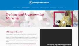 
							         Training and Programming Materials - Helping Mothers Survive								  
							    