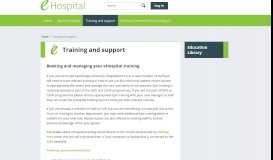 
							         Training and support | eHospital								  
							    