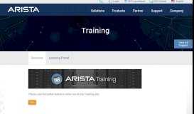 
							         Training - Arista								  
							    