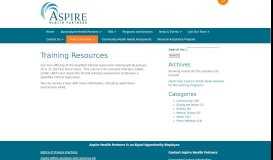 
							         Training - Aspire Health Partners								  
							    