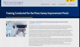 
							         Training Conducted for the Press Ganey Improvement Portal ...								  
							    