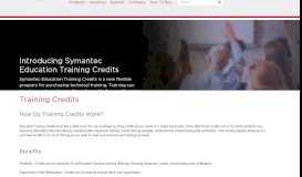 
							         Training Credits | Symantec								  
							    