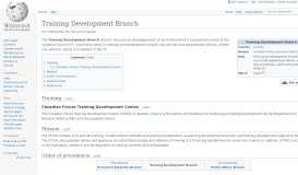 
							         Training Development Branch - Wikipedia								  
							    