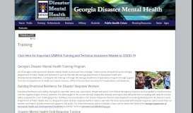 
							         Training - Georgia Disaster Mental Health								  
							    