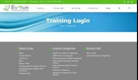 
							         Training Login - Evolve e-Learning Solutions								  
							    