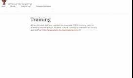 
							         Training | Office of the Registrar | TTU								  
							    